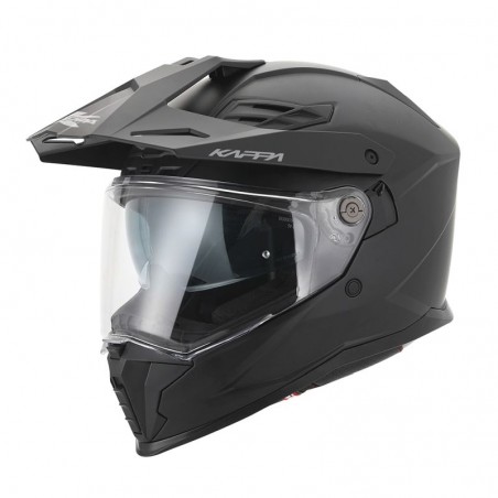 KAPPA 2024/12 KASK KV33 SOLID ENDURO DUAL OFF ROAD Z SZYBĄ I BLENDĄ KOLOR CZARNY MATT ROZMIAR 54 / XS (HOMOLOGACJA ECE 22R06)