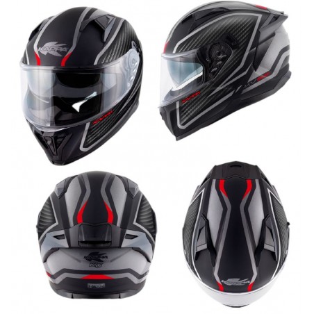 KAPPA 2024/12 KASK KV52 KRONOS INTEGRALNY Z BLENDĄ KOLOR CZARNY TYTANOWY MAT CARBON LOOK ROZMIAR 58 / M (HOMOLOGACJA ECE 22R06)