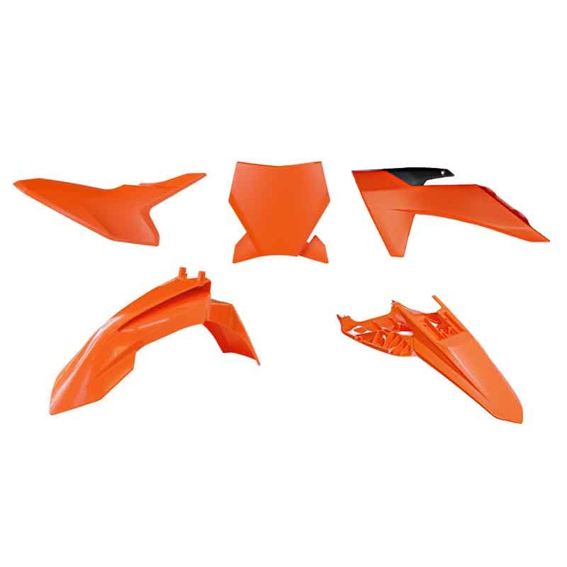 RACETECH (RTECH) 2024/12 PLASTIC KIT 5 PCS ORIGINAL COLOUR FACTORY EDITION KTM ORANGE - BLACK KTM SX 50 2024 2025