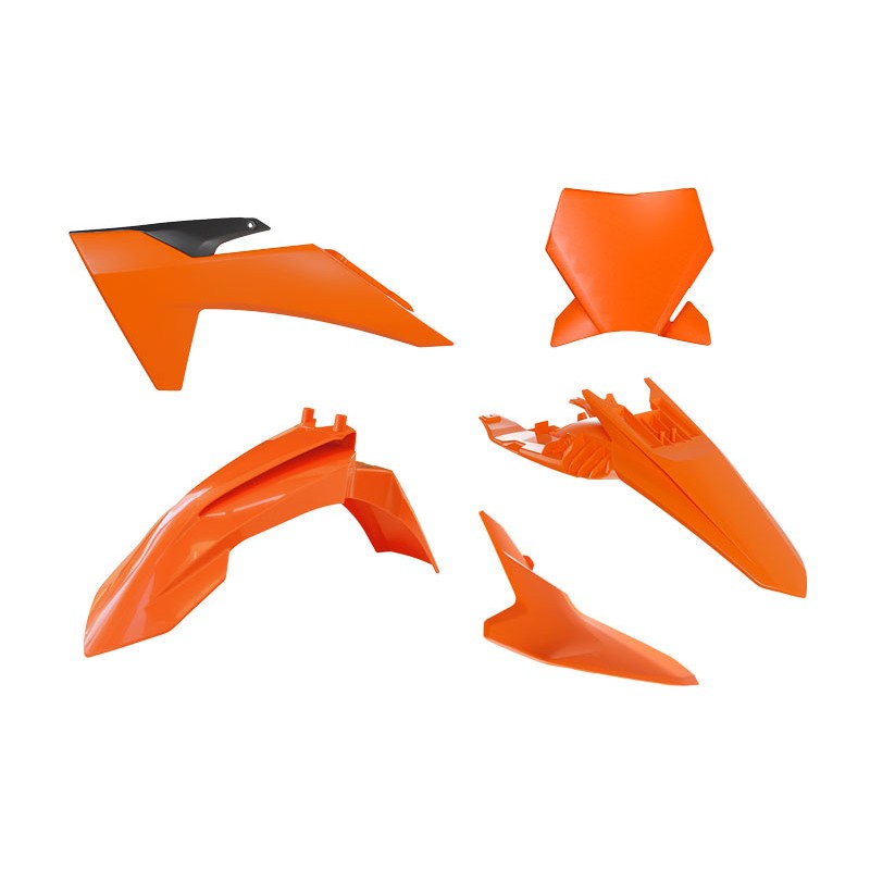 RACETECH (RTECH) 2024/12 PLASTIC KIT 5 PCS KTM ORANGE - BLACK KTM SX 65 2024 2025