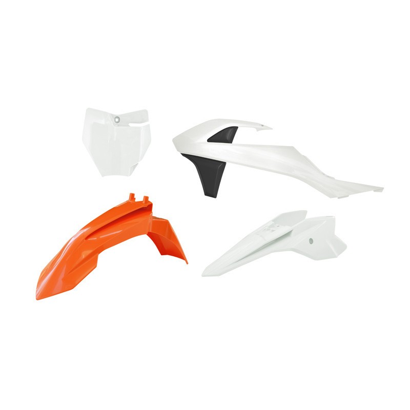 RACETECH (RTECH) 2024/12 PLASTIC KIT 4 PCS ORIGINAL COLOUR 2017 K ORANGE - WHITE - BLACK KTM SX 50 2016 2023