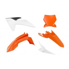 RACETECH (RTECH) 2024/12 PLASTIC KIT 5 PCS ORIGINAL COLOUR KTM ORANGE - WHITE - BLACK KTM SX 65 2024 2025