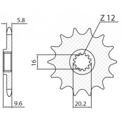 SUNSTAR ZĘBATKA PRZEDNIA 7005 14 KTM SX 65 '98-'18 (JTF1906.14) (ŁAŃC. 420) (700514JT)