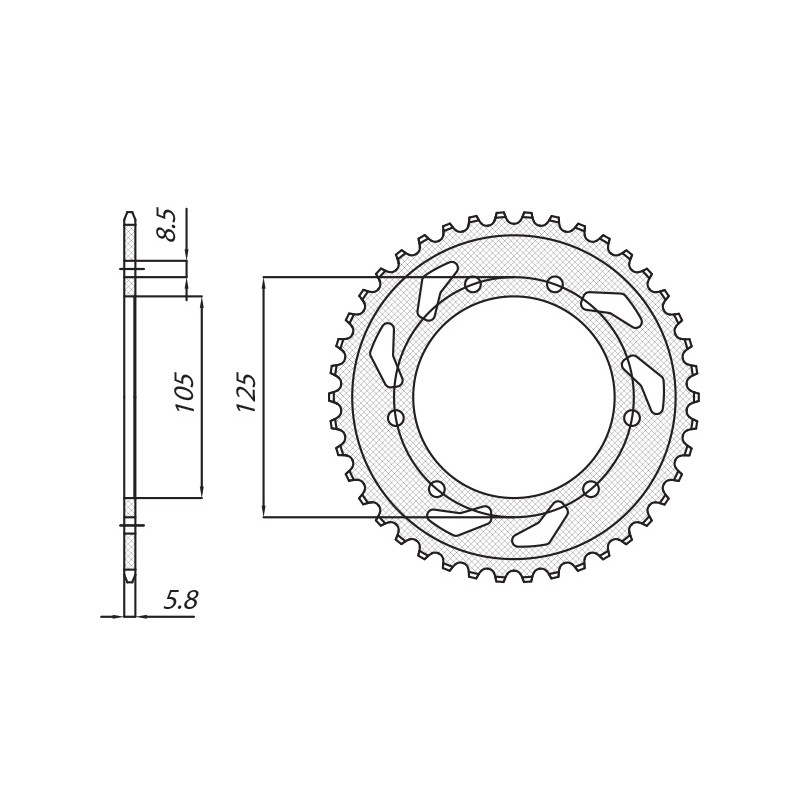 SUNSTAR ZĘBATKA TYLNA 4402 53 DERBI SENDA 50R/SM, APRILIA RX 50, MBK 50 (JTR1131.53) (ŁAŃC. 420) (440253JT)