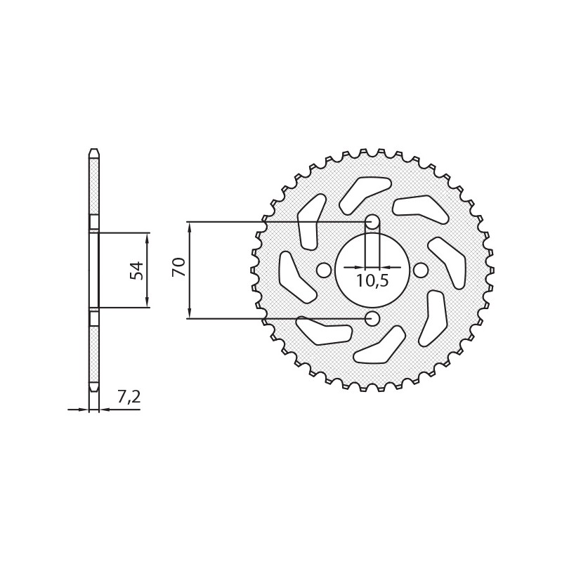 SUNSTAR ZĘBATKA TYLNA 4304 42 HONDA CBR 125 '04-'10 (JTR1206.42) (ŁAŃC. 428) (430442JT)