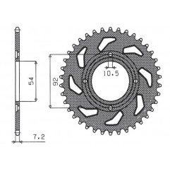 SUNSTAR ZĘBATKA TYLNA 835 49 YAMAHA TZR 125 88-93 (+4), RD 125 LC 1 82-85 (JTR835.49) (ŁAŃC. 428) (83549JT)