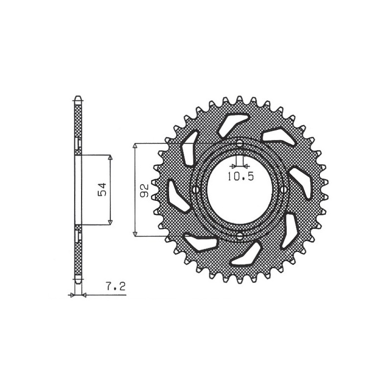 SUNSTAR ZĘBATKA TYLNA 835 49 YAMAHA TZR 125 88-93 (+4), RD 125 LC 1 82-85 (JTR835.49) (ŁAŃC. 428) (83549JT)