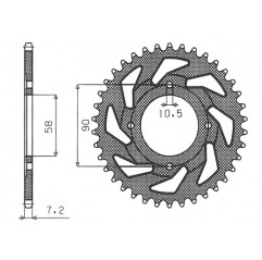 SUNSTAR ZĘBATKA TYLNA 269 42 HONDA CG 125 '02-'05, CM 125 '82-'97, CB 125T '82-'88, DAELIM VC 125 '96-'99 (JTR269.42) (ŁAŃC. 428