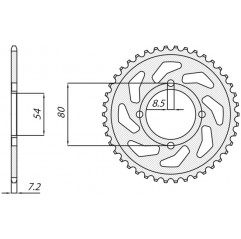 SUNSTAR ZĘBATKA TYLNA 838 45 YAMAHA YBR 125 05-12 (JTR838.45) (ŁAŃC. 428) (83845JT)