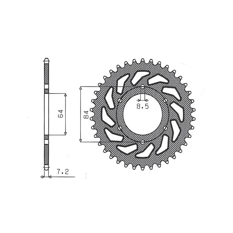 SUNSTAR ZĘBATKA TYLNA 809 53 SUZUKI DR 125SE '94-'00 (JTR809.53) (ŁAŃC. 428) (80953JT)