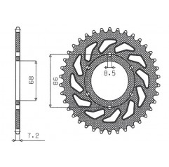 SUNSTAR ZĘBATKA TYLNA 468 46 KAWASAKI BN 125 ELIMINATOR '98-'09 (JTR468.46) (ŁAŃC. 428) (46846JT)