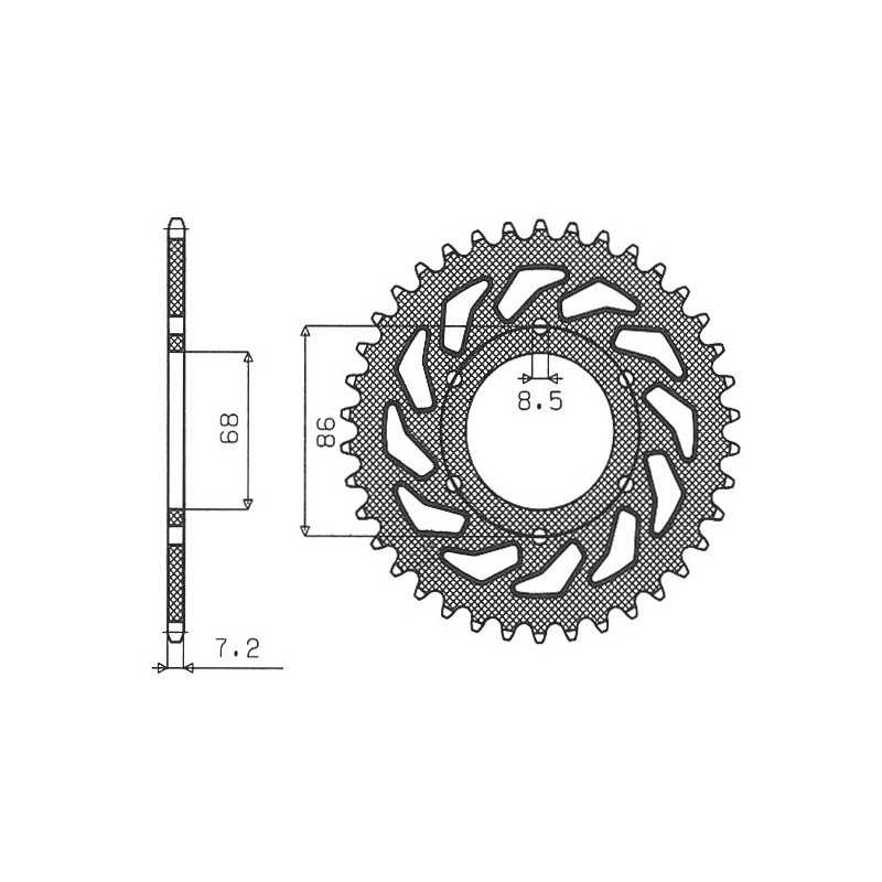 SUNSTAR ZĘBATKA TYLNA 468 46 KAWASAKI BN 125 ELIMINATOR '98-'09 (JTR468.46) (ŁAŃC. 428) (46846JT)