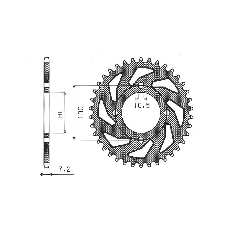 SUNSTAR ZĘBATKA TYLNA 4533 45 SUZUKI GZ 125 MARUDER '98-'11 (JTR1794.45) (ŁAŃC. 428) (453345JT)