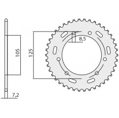 SUNSTAR ZĘBATKA TYLNA 4413 48 YAMAHA XT 125X/SM '05-'09 (JTR1134.48) (ŁAŃC. 428) (441348JT)