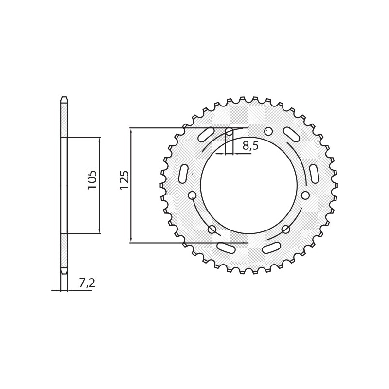 SUNSTAR ZĘBATKA TYLNA 4413 48 YAMAHA XT 125X/SM '05-'09 (JTR1134.48) (ŁAŃC. 428) (441348JT)