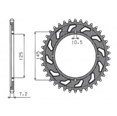 SUNSTAR ZĘBATKA TYLNA 4482 59 YAMAHA XVS 125 DRAG STAR 00-05 (JTR1874.59) (ŁAŃC. 428) (448259JT)