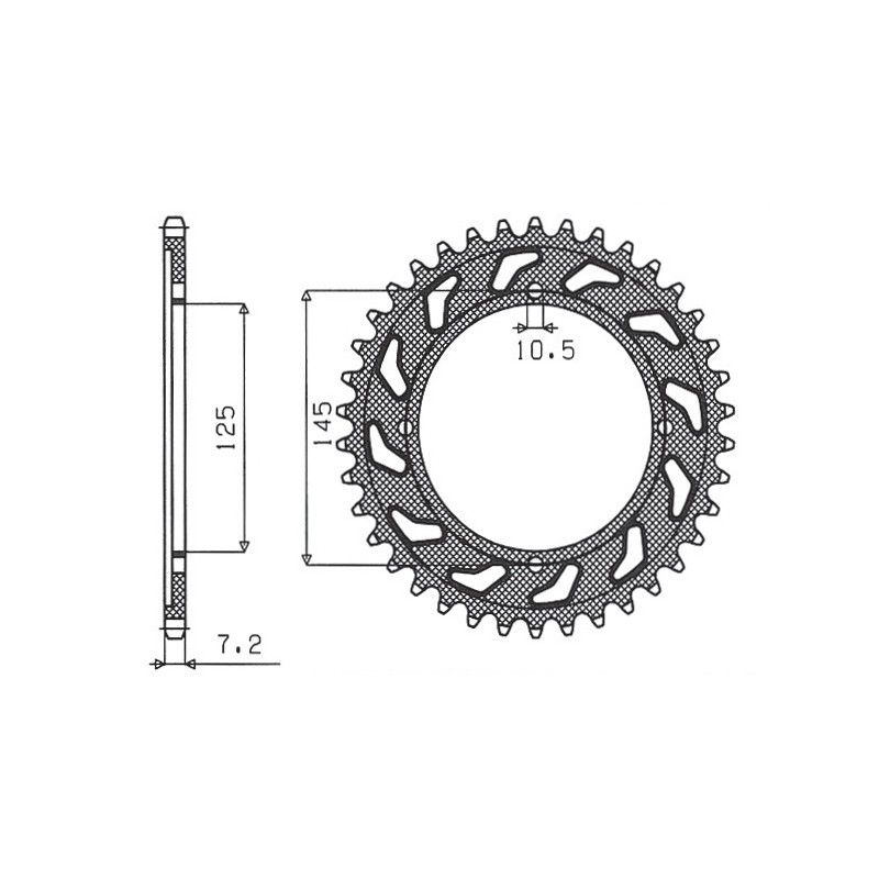 SUNSTAR ZĘBATKA TYLNA 4482 59 YAMAHA XVS 125 DRAG STAR 00-05 (JTR1874.59) (ŁAŃC. 428) (448259JT)