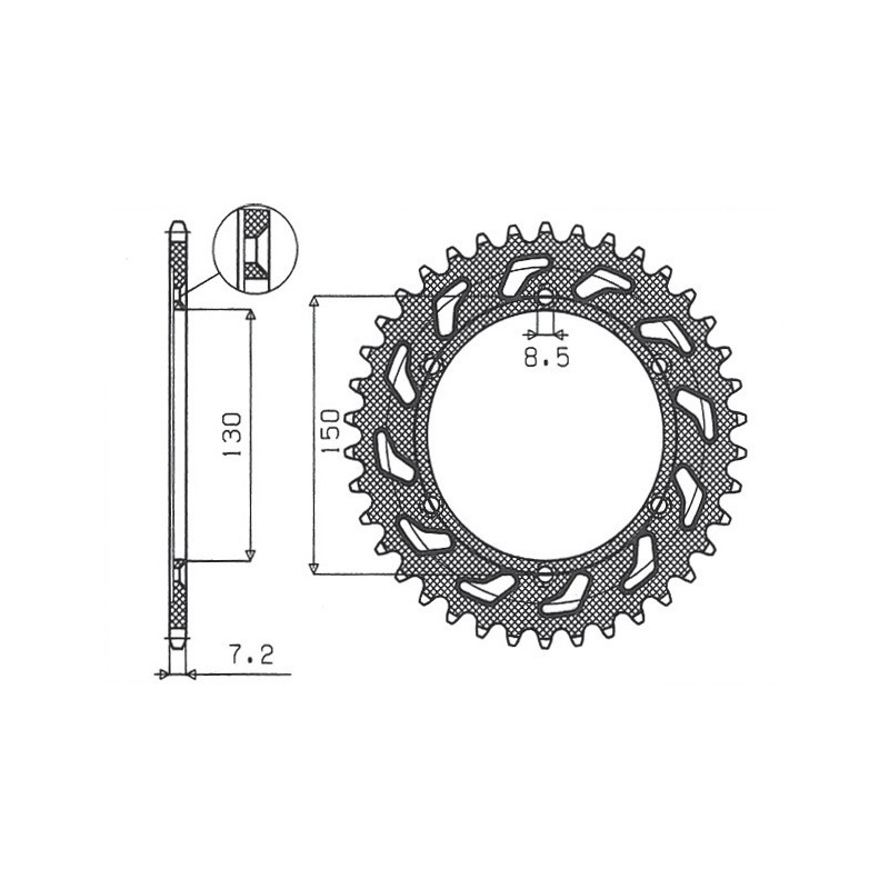 SUNSTAR ZĘBATKA TYLNA 4374 51 HONDA XLR 125R '98-'02 (JTR1249.51) (ŁAŃC. 428) (437451JT)