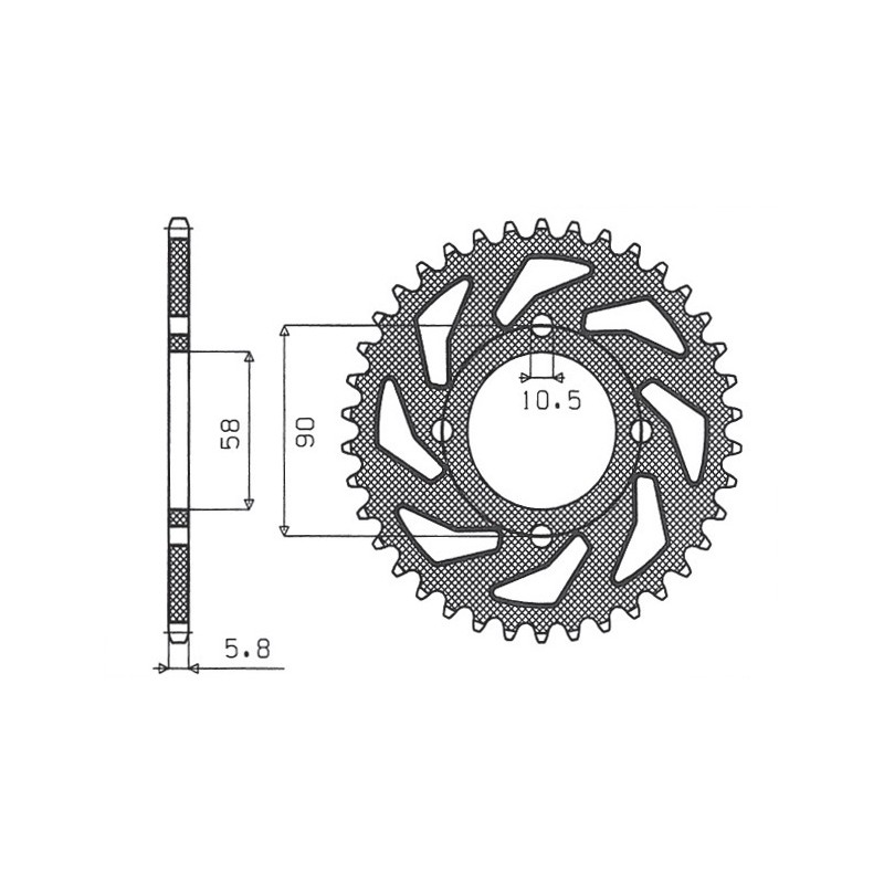 SUNSTAR ZĘBATKA TYLNA 279 41 HONDA XL 125V VARADERO '01-'13, KTM 200 DUKE '12-'14, 125 DUKE '11-'13 (JTR273.41) (ŁAŃC. 520) (279