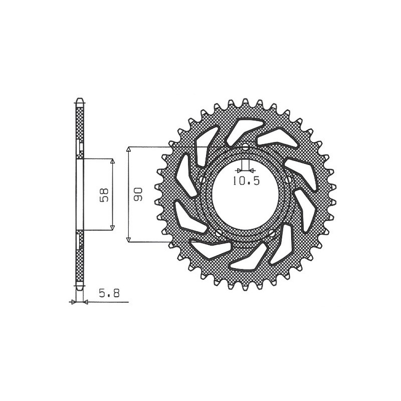 SUNSTAR ZĘBATKA TYLNA 281 38 HONDA NSR 125R '89-'02 (JTR604.38) (ŁAŃC. 520) (28138JT)
