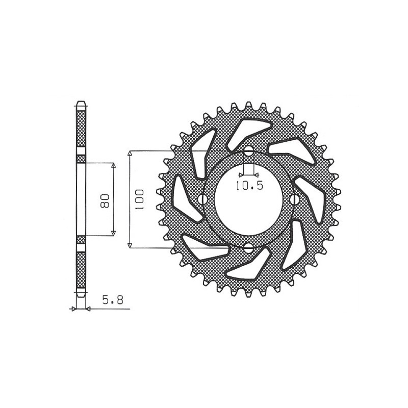 SUNSTAR ZĘBATKA TYLNA 819 41 SUZUKI GZ 250 MARAUDER (99-10), GN 250 (82-99) (JTR819/2.41) (ŁAŃC. 520) (81941JT)