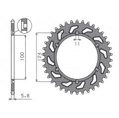 SUNSTAR ZĘBATKA TYLNA 1027 46 DUCATI MONSTER 600/620 '99-'04 (JTR735.46) (ŁAŃC. 520) (102746JT)