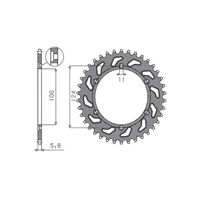 SUNSTAR ZĘBATKA TYLNA 1027 46 DUCATI MONSTER 600/620 '99-'04 (JTR735.46) (ŁAŃC. 520) (102746JT)