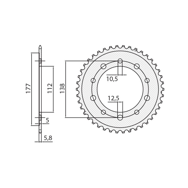 SUNSTAR ZĘBATKA TYLNA 4384 39 HONDA CTX 700 DCT '14-'16, NC 700/750 '12-'19 (JTR1316.39) (ŁAŃC. 520) (438439JT)