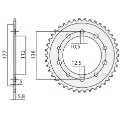 SUNSTAR ZĘBATKA TYLNA 4384 43 HONDA NC 700/750S '12-'19, NC 700/750X '12-'19 (JTR1316.43) (ŁAŃC. 520)) (438443JT)