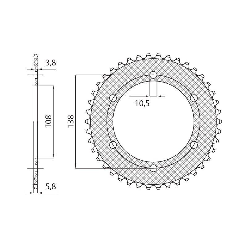 SUNSTAR ZĘBATKA TYLNA 4686 38 HONDA CBR 250R '11-'13, CBR 300R '14-'16 (JTR1220.38) (ŁAŃC. 520) (468638JT)