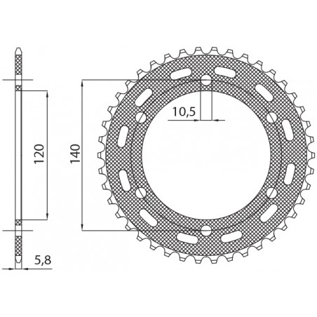 SUNSTAR ZĘBATKA TYLNA 475 42 KAWASAKI KLR 250 '84-'05 (JTR1490.42) (ŁAŃC. 520) (47542JT)