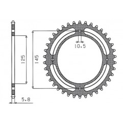 SUNSTAR ZĘBATKA TYLNA 857 45 YAMAHA XT 600E '90-03, XT 660Z TENERE '91-00 (JTR857.45) (ŁAŃC. 520) (85745JT)