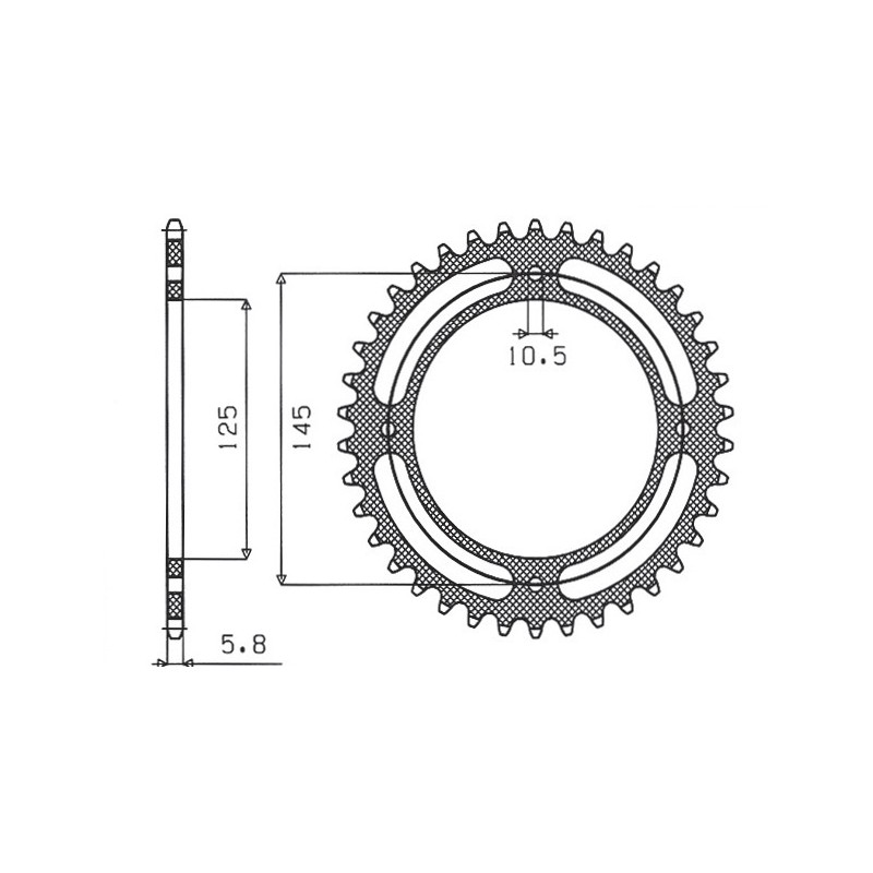 SUNSTAR ZĘBATKA TYLNA 857 47 YAMAHA XV 125 VIRAGO, XVS 125, TT 600RE (JTR857.47) (ŁAŃC. 520) (85747JT)