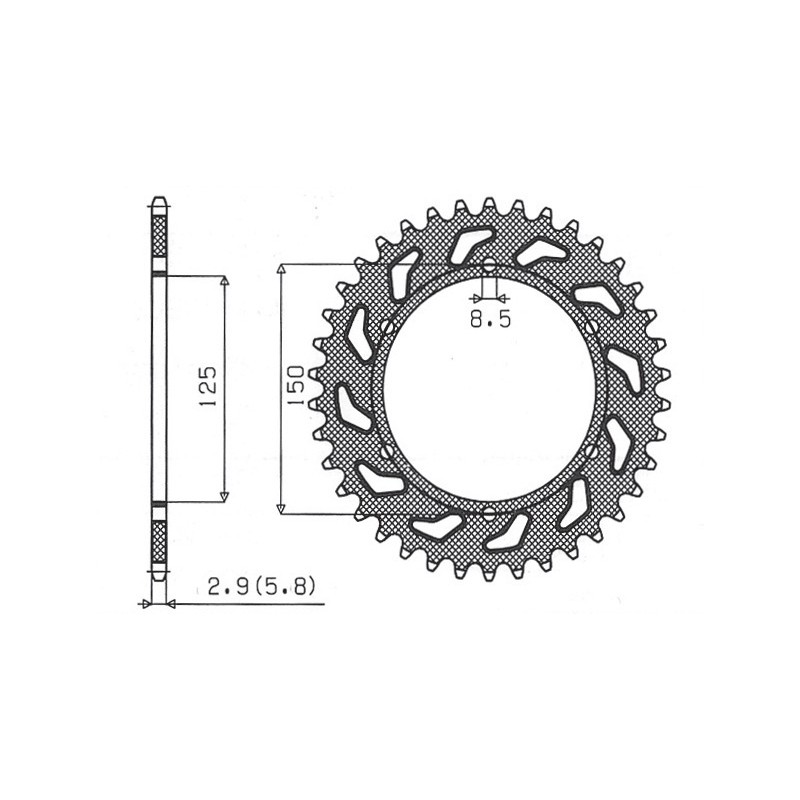 SUNSTAR ZĘBATKA TYLNA 899 40 KTM SX/EXC (JTR897.40) (ŁAŃC. 520) (89940JT)