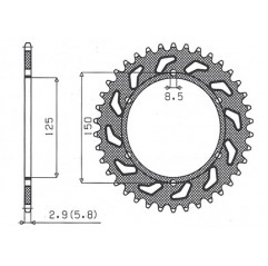 SUNSTAR ZĘBATKA TYLNA 899 45 KTM SX/EXC (JTR897.45) (ŁAŃC. 520) (89945JT)