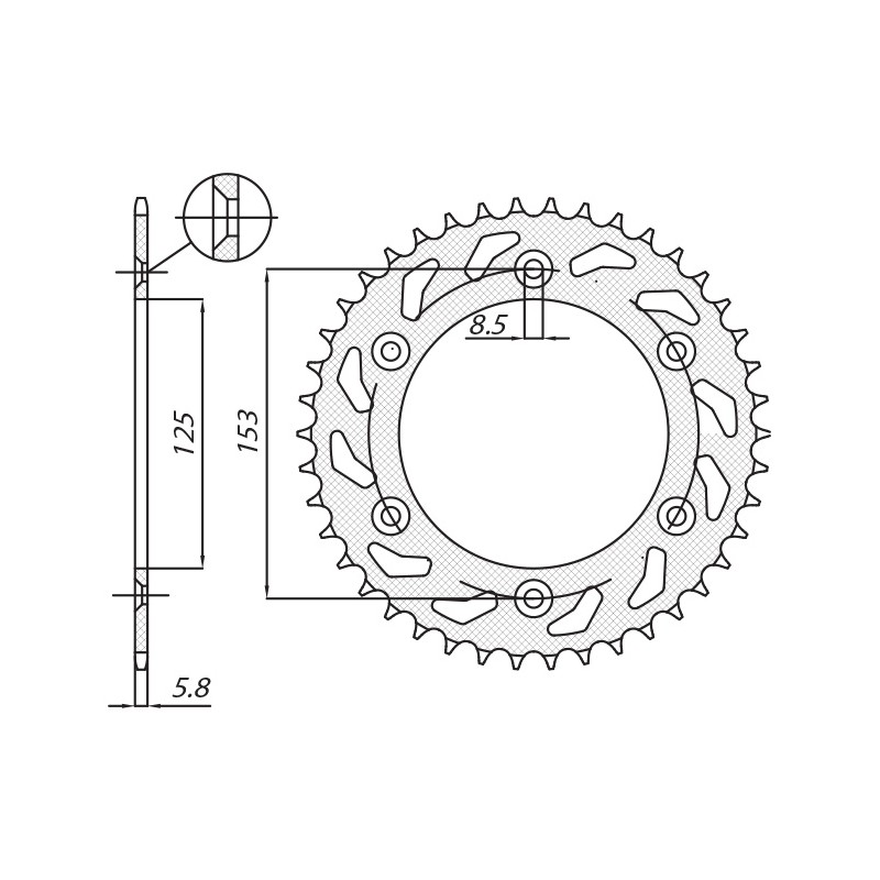 SUNSTAR ZĘBATKA TYLNA 289 49 HONDA CR/CRF/XR '83-'16 (JTR210.49) (ŁAŃC. 520) (28949JT)