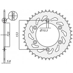 SUNSTAR ZĘBATKA TYLNA 288 45 HONDA XR 650L '93-'15, XR 600R '91-'00 (-3) (JTR301.45) (ŁAŃC. 520) (28845JT)