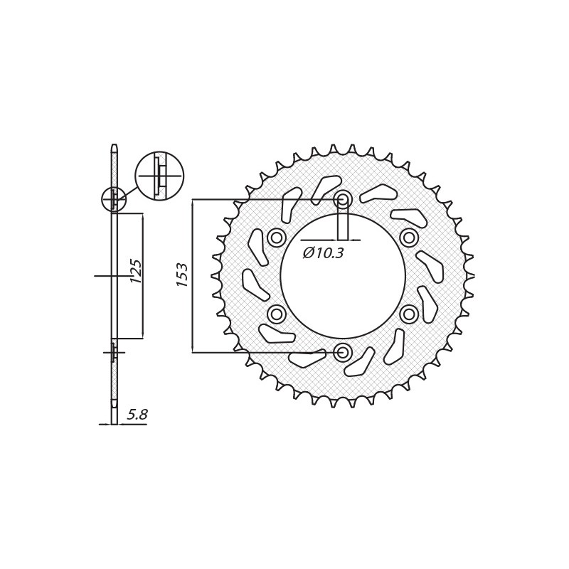 SUNSTAR ZĘBATKA TYLNA 288 45 HONDA XR 650L '93-'15, XR 600R '91-'00 (-3) (JTR301.45) (ŁAŃC. 520) (28845JT)