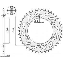 SUNSTAR ZĘBATKA TYLNA 808 48 SUZUKI RM/RMZ (JTR808.48) (ŁAŃC. 520) (80848JT)