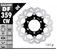GALFER TARCZA HAMULCOWA TYŁ SUZUKI VZR 1800 INTRUDER '06- M 109R BOULEVARD '06- (WAVE FLOATING) (275X89X5MM)