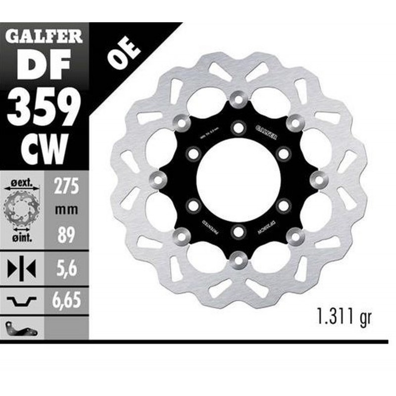 GALFER TARCZA HAMULCOWA TYŁ SUZUKI VZR 1800 INTRUDER '06- M 109R BOULEVARD '06- (WAVE FLOATING) (275X89X5MM)