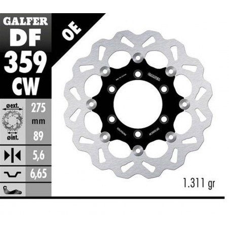 GALFER TARCZA HAMULCOWA TYŁ SUZUKI VZR 1800 INTRUDER '06- M 109R BOULEVARD '06- (WAVE FLOATING) (275X89X5MM)