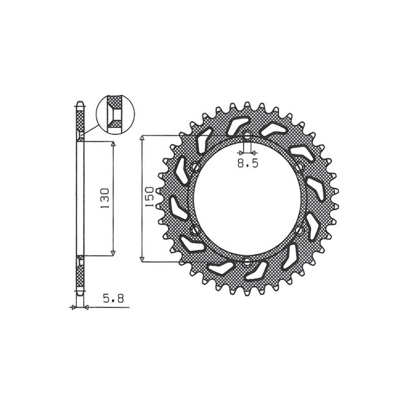 SUNSTAR ZĘBATKA TYLNA 270 48 YAMAHA YZ/YZF/WRF '99-'20 (JTR251.48) (ŁAŃC. 520) (27048JT)