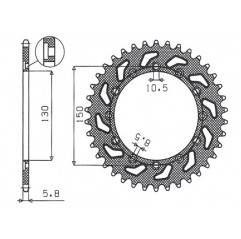 SUNSTAR ZĘBATKA TYLNA 236 46 / 245 46 HONDA NX 650 95-01, YAMAHA XJ 6 09-15, YAMAHA WR 250R '08-'10 (JTR245/2.46) (JTR245/3.46) 