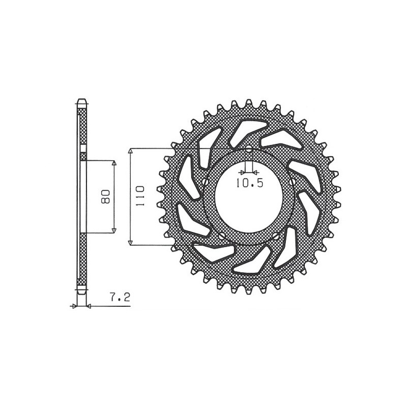 SUNSTAR ZĘBATKA TYLNA 4350 44 HONDA VT 600C SHADOW '90-'07 (JTR1332.44) (ŁAŃC. 525) (435044JT)