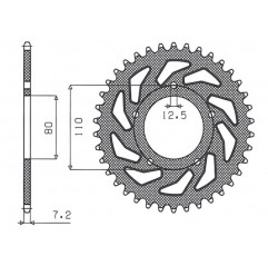 SUNSTAR ZĘBATKA TYLNA 4350 46 HONDA VT 600 '88-'07, CBR 400 (JTR1332.46) (ŁAŃC. 525) (435046JT)