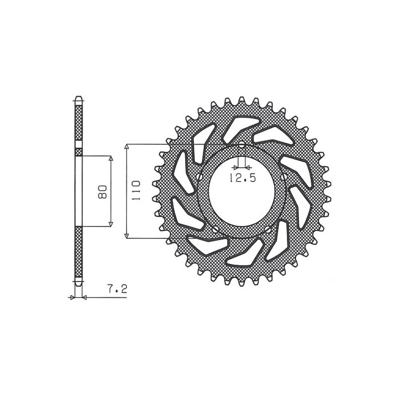 SUNSTAR ZĘBATKA TYLNA 4350 46 HONDA VT 600 '88-'07, CBR 400 (JTR1332.46) (ŁAŃC. 525) (435046JT)