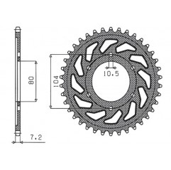 SUNSTAR ZĘBATKA TYLNA 4359 40 KAWASAKI ZX 6 R '98-'02, Z 1000 '07-'09, ZX10R '04-'15 (JTR1489.40) (ŁAŃC. 525) (435940JT)