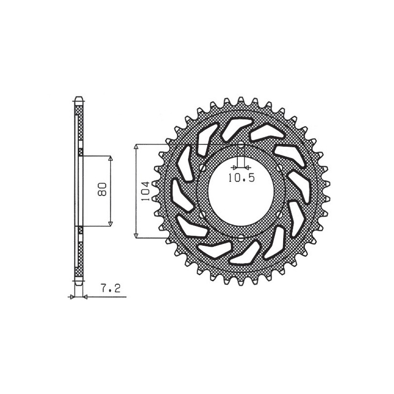 SUNSTAR ZĘBATKA TYLNA 4359 40 KAWASAKI ZX 6 R '98-'02, Z 1000 '07-'09, ZX10R '04-'15 (JTR1489.40) (ŁAŃC. 525) (435940JT)