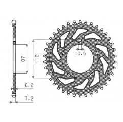 SUNSTAR ZĘBATKA TYLNA 828 44 SUZUKI SV 650 99-13 (JTR807.44) (ŁAŃC. 525) (82844JT)